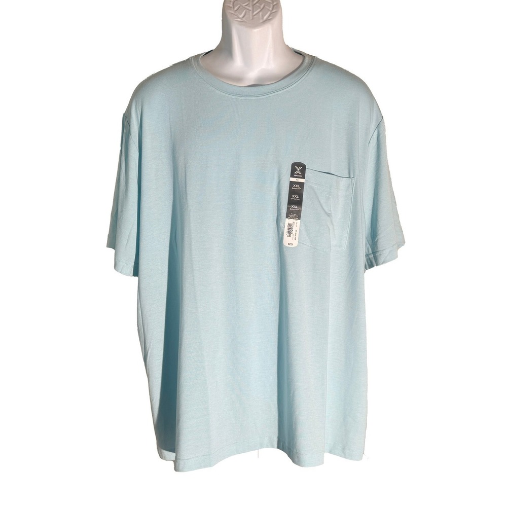 XERSION Men's Short Sleeve Crew Neck Polyester‎ Blue 2XL NWT